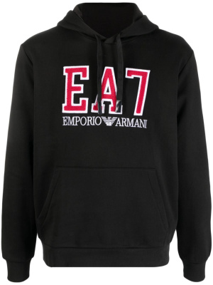 

Logo-print cotton-blend hoodie, Ea7 Emporio Armani Logo-print cotton-blend hoodie