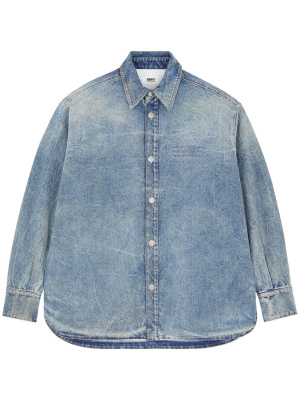 

Button-up detachable-collar denim jacket, MM6 Maison Margiela Button-up detachable-collar denim jacket