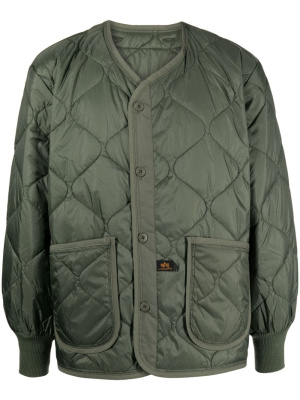 

Logo-patch quilted jacket, Alpha Industries Logo-patch quilted jacket