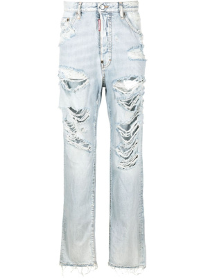 

Ripped low-rise straight-leg jeans, Dsquared2 Ripped low-rise straight-leg jeans