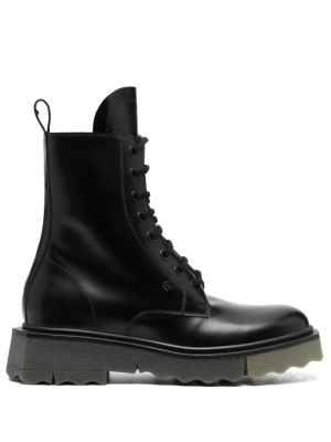 

Sponge-sole leather combat boots, Off-White Sponge-sole leather combat boots