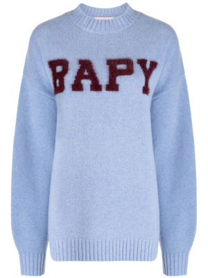 

Logo-jacquard wool jumper, BAPY BY *A BATHING APE® Logo-jacquard wool jumper