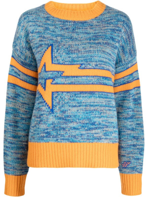 

Graphic-print mélange jumper, BAPY BY *A BATHING APE® Graphic-print mélange jumper