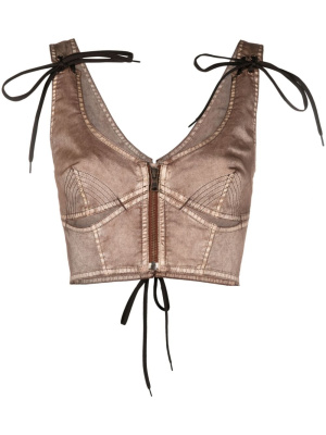 

Lace-up denim corset top, Jean Paul Gaultier Lace-up denim corset top