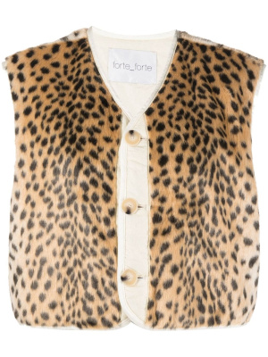 

Reversible cheetah-print waistcoat, Forte Forte Reversible cheetah-print waistcoat