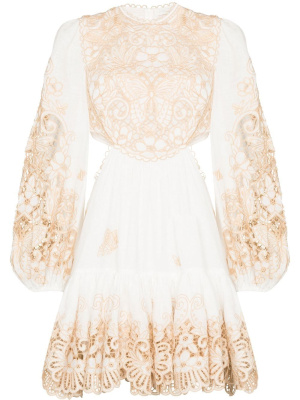 

Floral-print cut-out minidress, ZIMMERMANN Floral-print cut-out minidress