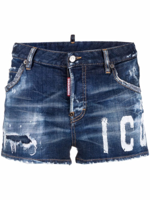 

Faded distressed denim shorts, Dsquared2 Faded distressed denim shorts