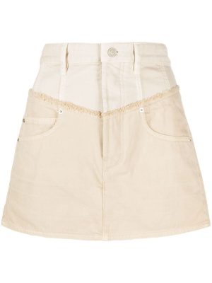 

Two-tone panelled denim miniskirt, ISABEL MARANT Two-tone panelled denim miniskirt