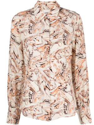 

Marbled-pattern silk shirt, ISABEL MARANT Marbled-pattern silk shirt
