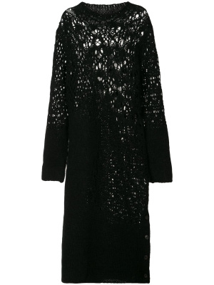 

Open-knit midi dress, Yohji Yamamoto Open-knit midi dress