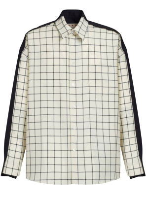 

Grid-pattern panelled shirt, Marni Grid-pattern panelled shirt