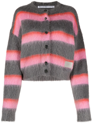 

Round-neck striped cardigan, Alexander Wang Round-neck striped cardigan
