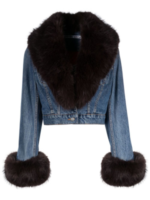 

Faux-fur collar denim jacket, Alexander Wang Faux-fur collar denim jacket