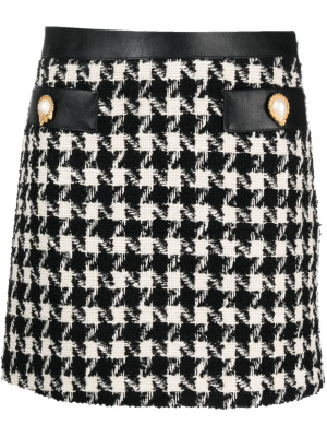 

Houndstooth bouclé miniskirt, Moschino Houndstooth bouclé miniskirt