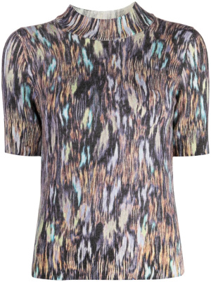 

Abstract-pattern knitted T-shirt, PS Paul Smith Abstract-pattern knitted T-shirt
