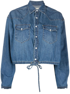 

Drawstring-hem denim shirt, Polo Ralph Lauren Drawstring-hem denim shirt