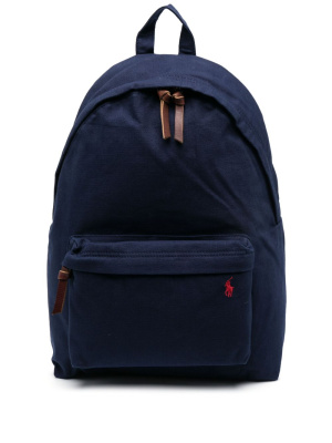 

Logo-embroidered cotton backpack, Polo Ralph Lauren Logo-embroidered cotton backpack