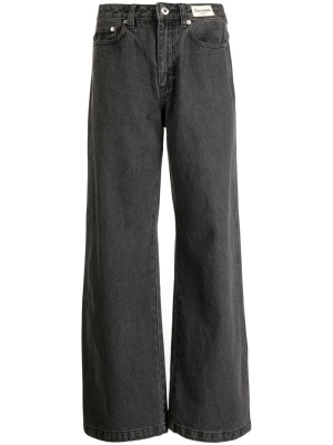 

Logo-patch mid-rise wide-leg jeans, CHOCOOLATE Logo-patch mid-rise wide-leg jeans