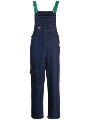 

Logo-patch cotton dungarees, CHOCOOLATE Logo-patch cotton dungarees