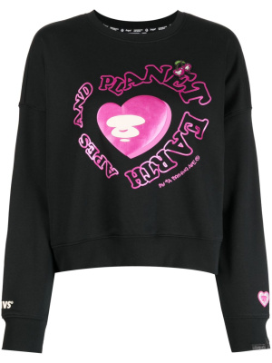 

Logo-embossed crew-neck sweatshirt, AAPE BY *A BATHING APE® Logo-embossed crew-neck sweatshirt