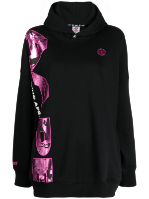 

Logo-print drop-shoulder hoodie, AAPE BY *A BATHING APE® Logo-print drop-shoulder hoodie