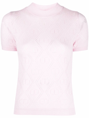 

Perforated monogram top, TWINSET Perforated monogram top