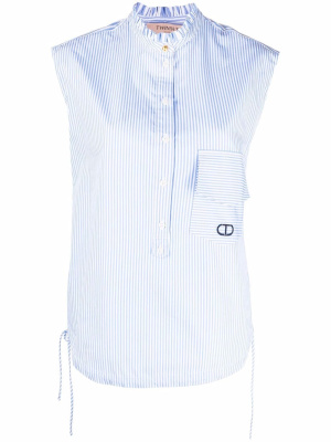 

Stripe-print sleeveles shirt, TWINSET Stripe-print sleeveles shirt