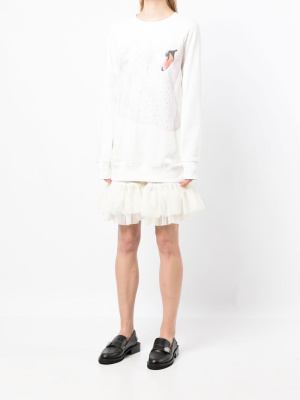 

Swan-print sweatshirt dress, TWINSET Swan-print sweatshirt dress