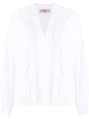 

V-neck long-sleeve blouse, TWINSET V-neck long-sleeve blouse