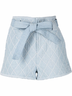 

Diamond quilted jacquard denim shorts, TWINSET Diamond quilted jacquard denim shorts