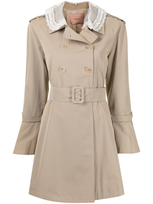 

Lace-collar trench coat, TWINSET Lace-collar trench coat