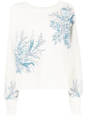 

Embroidered-floral knit jumper, TWINSET Embroidered-floral knit jumper