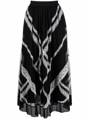 

Lace-trim midi dskirt, TWINSET Lace-trim midi dskirt
