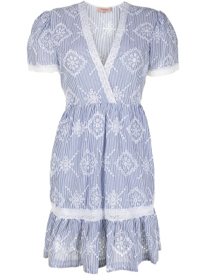 

Striped broderie-anglais dress, TWINSET Striped broderie-anglais dress