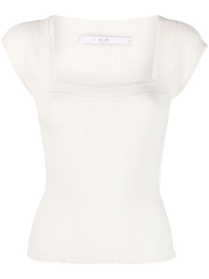 

Ribbed-knit square-neck top, IRO Ribbed-knit square-neck top