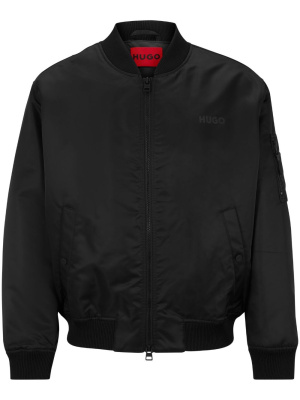 

Logo-print zip-up bomber jacket, HUGO Logo-print zip-up bomber jacket