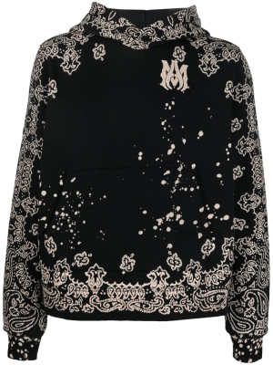 

Logo-embroidered bandana-print hoodie, AMIRI Logo-embroidered bandana-print hoodie