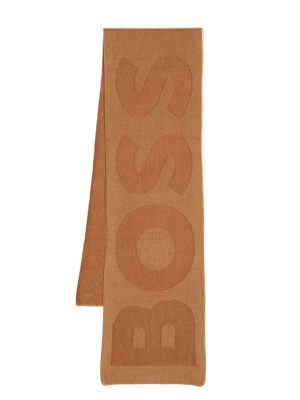 

Intarsia-knit logo scarf, BOSS Intarsia-knit logo scarf