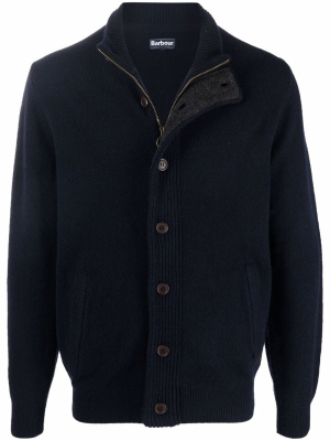 

High-neck buttoned wool jumper, Barbour High-neck buttoned wool jumper