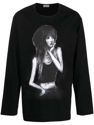 

Graphic-print long-sleeve T-shirt, Yohji Yamamoto Graphic-print long-sleeve T-shirt