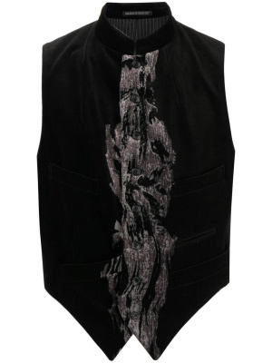 

Abstract print cotton vest, Yohji Yamamoto Abstract print cotton vest