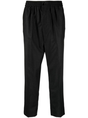 

Pinstripe cropped wool trousers, AMI Paris Pinstripe cropped wool trousers