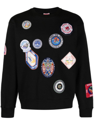

Logo-patches drop-shoulder sweatshirt, Kenzo Logo-patches drop-shoulder sweatshirt