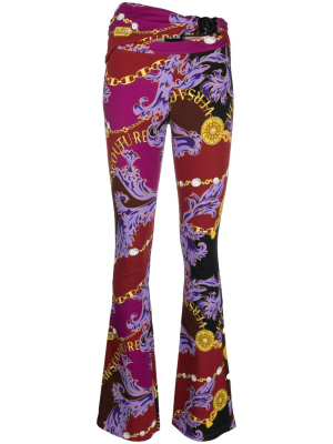 

Baroque-pattern print flared trousers, Versace Jeans Couture Baroque-pattern print flared trousers