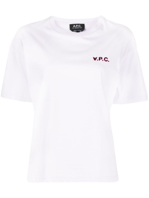 

Ava logo-flocked cotton T-shirt, A.P.C. Ava logo-flocked cotton T-shirt