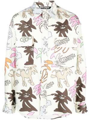 

Graphic-print long-sleeve shirt, Palm Angels Graphic-print long-sleeve shirt
