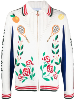 

Laurel intarsia-knit jacket, Casablanca Laurel intarsia-knit jacket