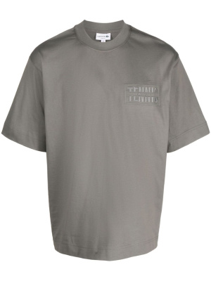 

Slogan-embroidered cotton T-shirt, Lacoste Slogan-embroidered cotton T-shirt