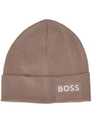 

Aride logo-print beanie, BOSS Aride logo-print beanie