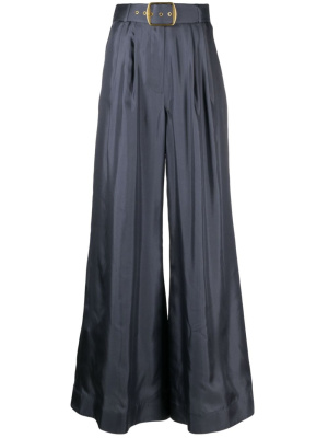 

Lyrical belted wide-leg silk trousers, ZIMMERMANN Lyrical belted wide-leg silk trousers